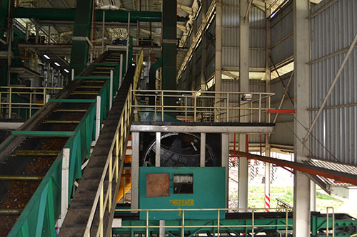 palm bunch threshing station